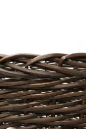 JVL Oval Dark Tapered Log Basket - Square in Dark Brown - thumbnail 4