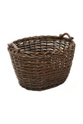 JVL Oval Dark Tapered Log Basket - Square in Dark Brown - thumbnail 2