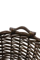 JVL Oval Dark Tapered Log Basket - Square in Dark Brown - thumbnail 5