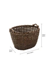 JVL Oval Dark Tapered Log Basket - Square in Dark Brown - thumbnail 6