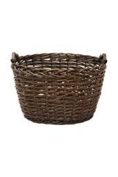 JVL Oval Dark Tapered Log Basket - Square in Dark Brown - thumbnail 3