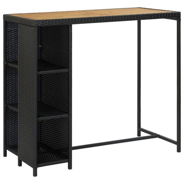 Berkfield Home 5 Piece Garden Bar Set with Cushions Poly Rattan Black - image 1