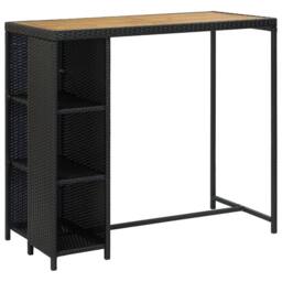 Berkfield Home 5 Piece Garden Bar Set with Cushions Poly Rattan Black - thumbnail 1