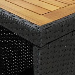 Berkfield Home 5 Piece Garden Bar Set with Cushions Poly Rattan Black - thumbnail 4