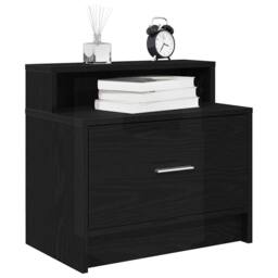 Berkfield Home Bedside Cabinets with Drawer 2 pcs Black Oak 51x31x47 cm - Size: 51 x 31 x 47 cm - thumbnail 2