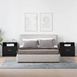 Berkfield Home Bedside Cabinets with Drawer 2 pcs Black Oak 51x31x47 cm - Size: 51 x 31 x 47 cm - thumbnail 3