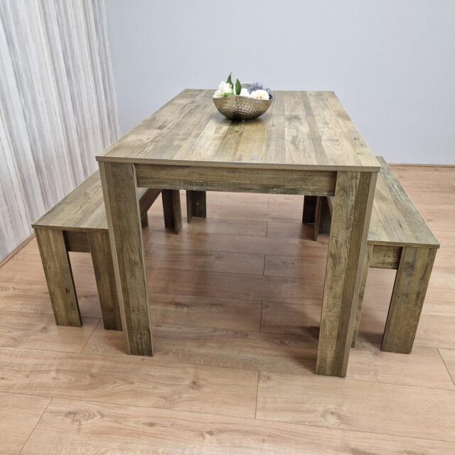 KOSY KOALA Wooden Dining Table & 2 Benches kitchen table Set space saver - image 1