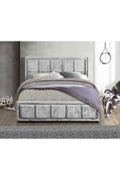 Birlea Fabric Ottoman Bed Frame Storage Hannover Gas Lift in Metallic Silver - Size: Small Double - thumbnail 3