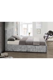 Birlea Fabric Ottoman Bed Frame Storage Hannover Gas Lift in Metallic Silver - Size: Small Double - thumbnail 4