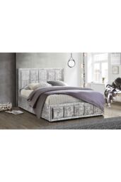 Birlea Fabric Ottoman Bed Frame Storage Hannover Gas Lift in Metallic Silver - Size: Small Double - thumbnail 1