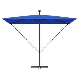 Berkfield Home Modern Cantilever Banana Parasol with Lock Blue 294 x 200 x 254 cm - thumbnail 6