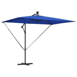 Berkfield Home Modern Cantilever Banana Parasol with Lock Blue 294 x 200 x 254 cm - thumbnail 3