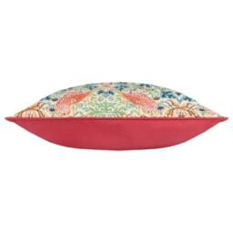 Morris & Co Strawberry Thief Piped Outdoor Cushion in Coral - Size: 50 cm x 50 cm - thumbnail 4