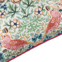 Morris & Co Strawberry Thief Piped Outdoor Cushion in Coral - Size: 50 cm x 50 cm - thumbnail 5