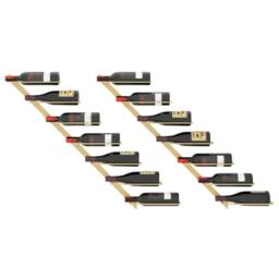 Berkfield Home Wall-mounted Wine Rack for 7 Bottles 2 pcs Gold Metal