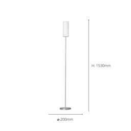 Eglo Troy 3 Satin Nickel Glass & Metal Floor Lamp in White - thumbnail 4