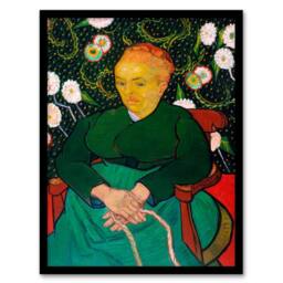 Artery8 Vincent van Gogh Framed Wall Art Augustine Roulin Rocking a Cradle in Green - Size: A4 - thumbnail 1
