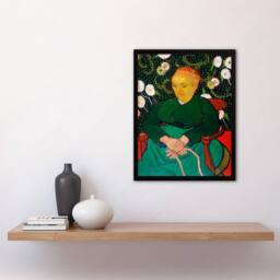Artery8 Vincent van Gogh Framed Wall Art Augustine Roulin Rocking a Cradle in Green - Size: A4 - thumbnail 2
