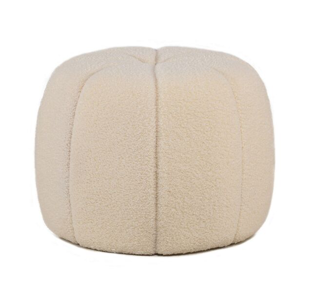 Nordlys Striped Living Room Pouf in White - image 1