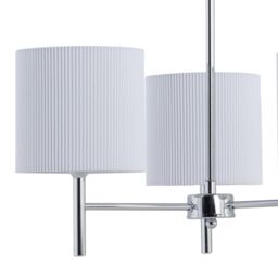 First Choice Lighting Brea - Chrome 3 Light Fitting with White Pleated Shades in Silver - thumbnail 2