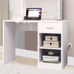 FORGEVIO 100cm Computer Desk Study Writing Table PC Laptop Desk in White - thumbnail 4