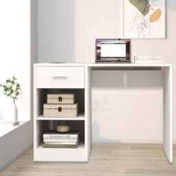 FORGEVIO 100cm Computer Desk Study Writing Table PC Laptop Desk in White - thumbnail 6