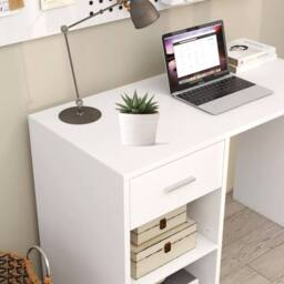 FORGEVIO 100cm Computer Desk Study Writing Table PC Laptop Desk in White - thumbnail 5