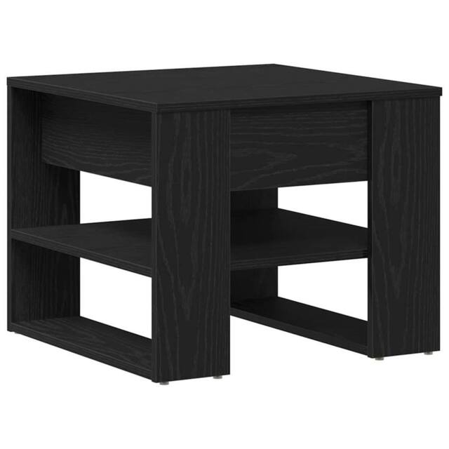 Berkfield Home Black Oak Coffee Table 55.5x55x45 cm Made from Engineered Wood - image 1