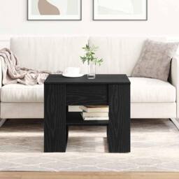 Berkfield Home Black Oak Coffee Table 55.5x55x45 cm Made from Engineered Wood - thumbnail 4