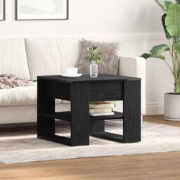Berkfield Home Black Oak Coffee Table 55.5x55x45 cm Made from Engineered Wood - thumbnail 2