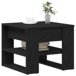 Berkfield Home Black Oak Coffee Table 55.5x55x45 cm Made from Engineered Wood - thumbnail 3