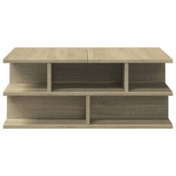 Berkfield Home Coffee Table Sonoma Oak 70x70x29 cm Engineered Wood in Light Tan - Size: 70 x 70 x 29 cm - thumbnail 6