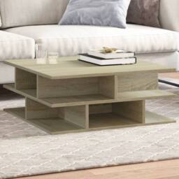 Berkfield Home Coffee Table Sonoma Oak 70x70x29 cm Engineered Wood in Light Tan - Size: 70 x 70 x 29 cm - thumbnail 2