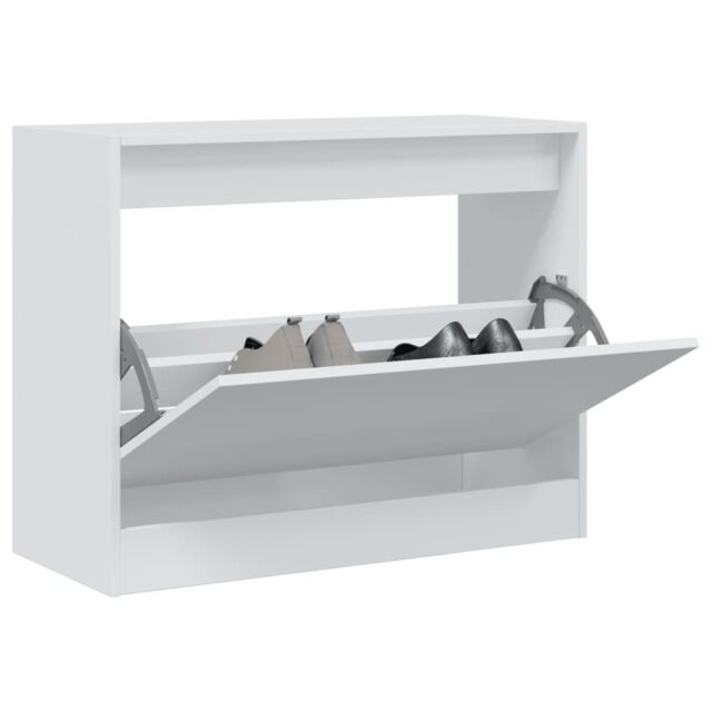 Berkfield Home Shoe Cabinet White 80x34x63 cm Engineered Wood - Size: 80 x 34 x 63 cm - image 1