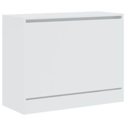 Berkfield Home Shoe Cabinet White 80x34x63 cm Engineered Wood - Size: 80 x 34 x 63 cm - thumbnail 4