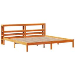 Berkfield Home Bed Frame with Headboard without Mattress Wax Brown 200x200 cm - thumbnail 3