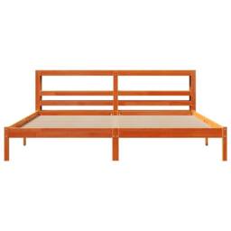 Berkfield Home Bed Frame with Headboard without Mattress Wax Brown 200x200 cm - thumbnail 4