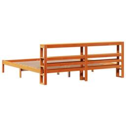 Berkfield Home Bed Frame with Headboard without Mattress Wax Brown 200x200 cm - thumbnail 6