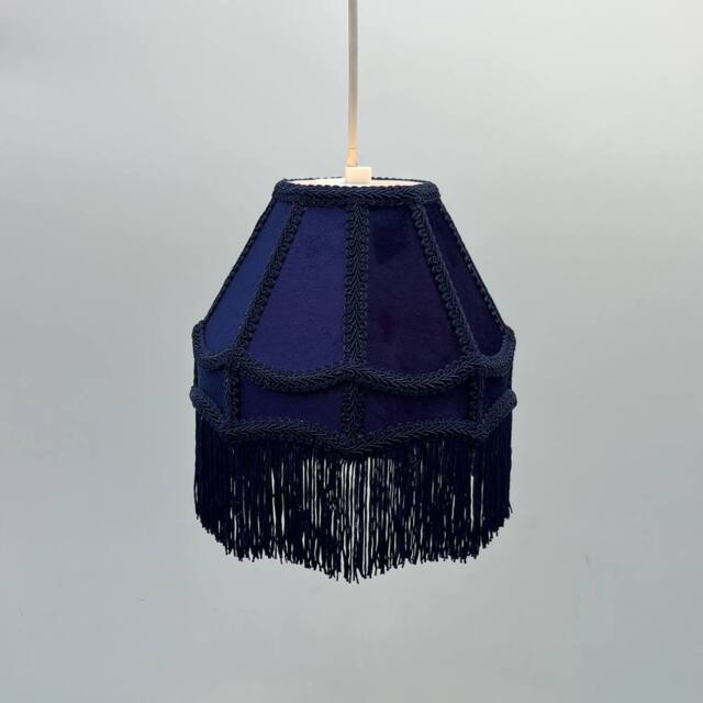 K LIVING Tassle 8 Inch Navy Traditional Shade with Tassels - image 1