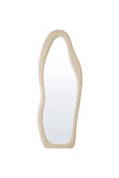 Living and Home Irregular Wavy Full-Length Floor Mirror with Soft Fleece Frame in Khaki - thumbnail 3