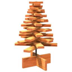 Berkfield Home Wooden Christmas Tree for Decoration Wax Brown 60 cm Solid Wood Pine