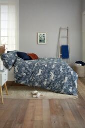 Deyongs Woodland Folk Printed Cotton Rich Duvet Cover Set - Soft & Breathable Bedding - 1846 in Navy - Size: Double - thumbnail 2