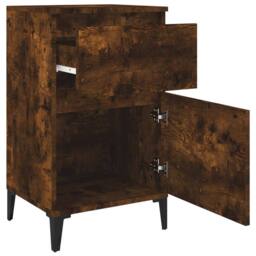 Berkfield Home Elegant Bedside Cabinets 2 pcs Smoked Oak 40x35x70 cm in Brown - Size: 40 x 35 x 70 cm - thumbnail 8