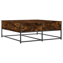 Berkfield Home Coffee Table Smoked Oak 100x99x40 cm Engineered Wood in Brown - Size: 100 x 99 x 40 cm - thumbnail 2
