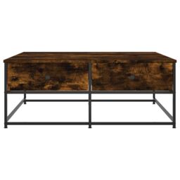 Berkfield Home Coffee Table Smoked Oak 100x99x40 cm Engineered Wood in Brown - Size: 100 x 99 x 40 cm - thumbnail 6