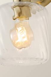 ValueLights Emery Swirl Glass Shade Wall Light with Bulb in Gold - thumbnail 4