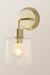 ValueLights Emery Swirl Glass Shade Wall Light with Bulb in Gold - thumbnail 3