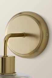 ValueLights Emery Swirl Glass Shade Wall Light with Bulb in Gold - thumbnail 5