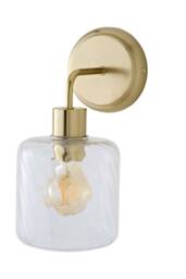 ValueLights Emery Swirl Glass Shade Wall Light with Bulb in Gold - thumbnail 6