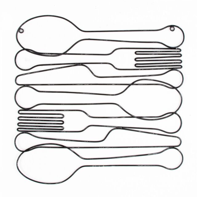 Art for the Home Dinner Time Metal Wall Art in Silver - image 1